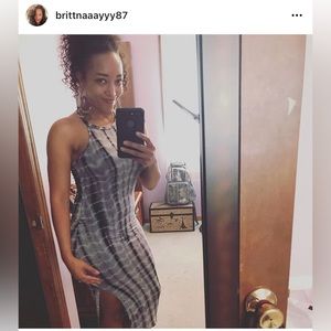 Blue/White Tye Dye Midi Dress